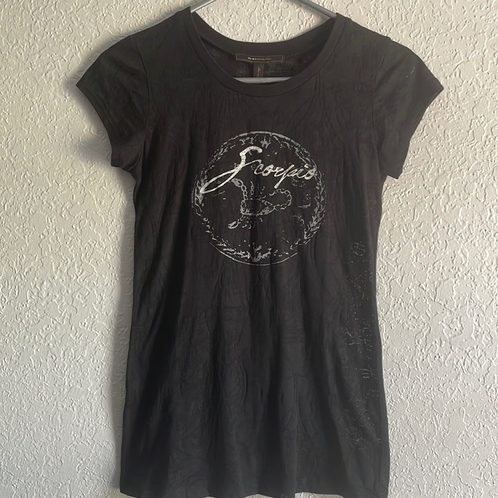 BCBGMaxAzria - Scorpio T-Shirt - Sheer Black - Size Small